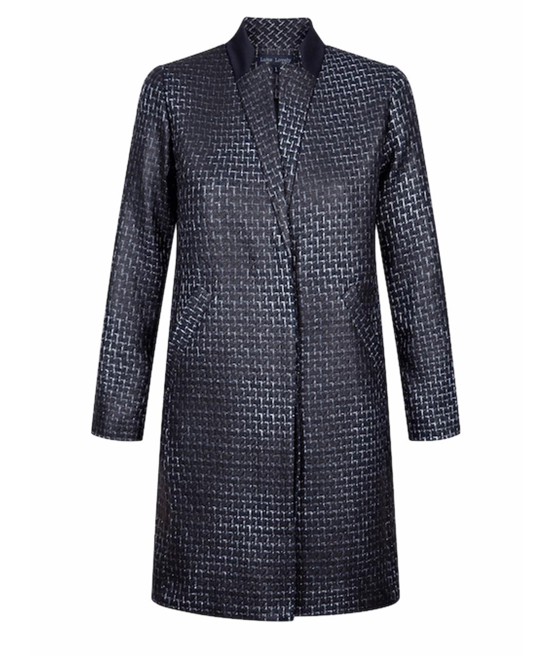 GIORGIO ARMANI Темно-синий кожаный кардиган, фото 1