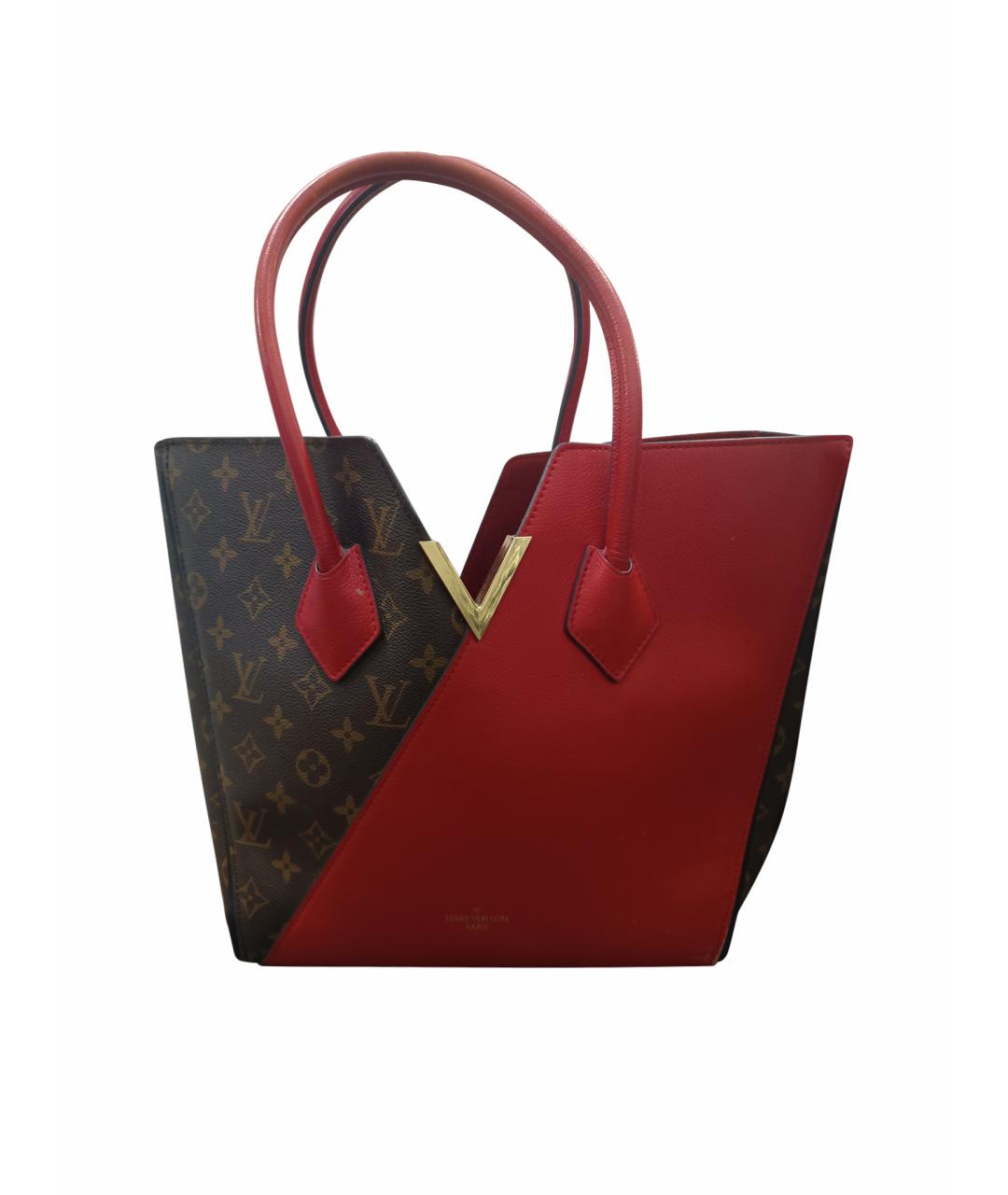 LOUIS VUITTON Красная кожаная сумка тоут, фото 1