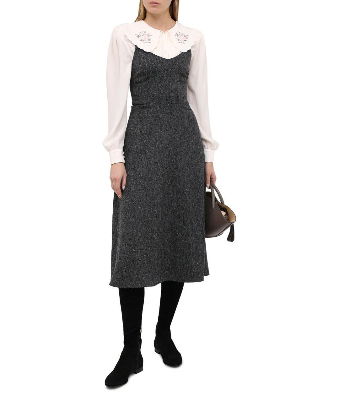 JIMMY CHOO Темно-синие замшевые ботфорты, фото 2