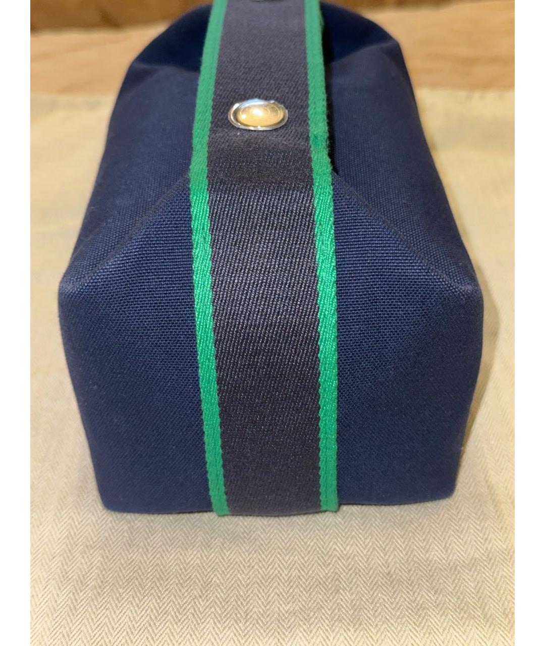 HERMES Синяя тканевая косметичка, фото 5