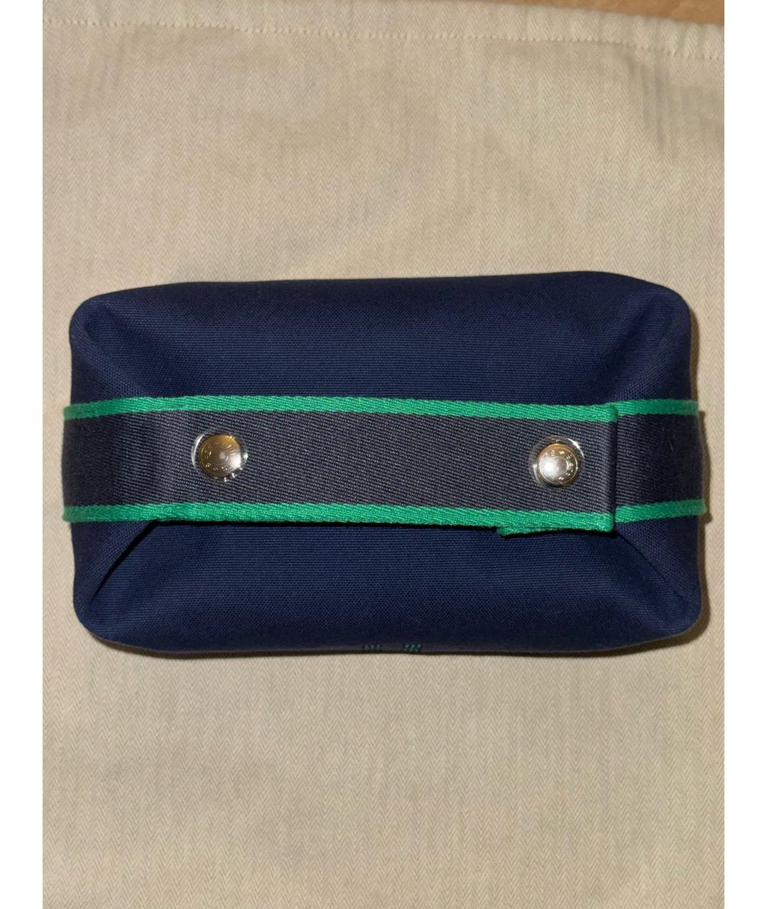 HERMES Синяя тканевая косметичка, фото 3