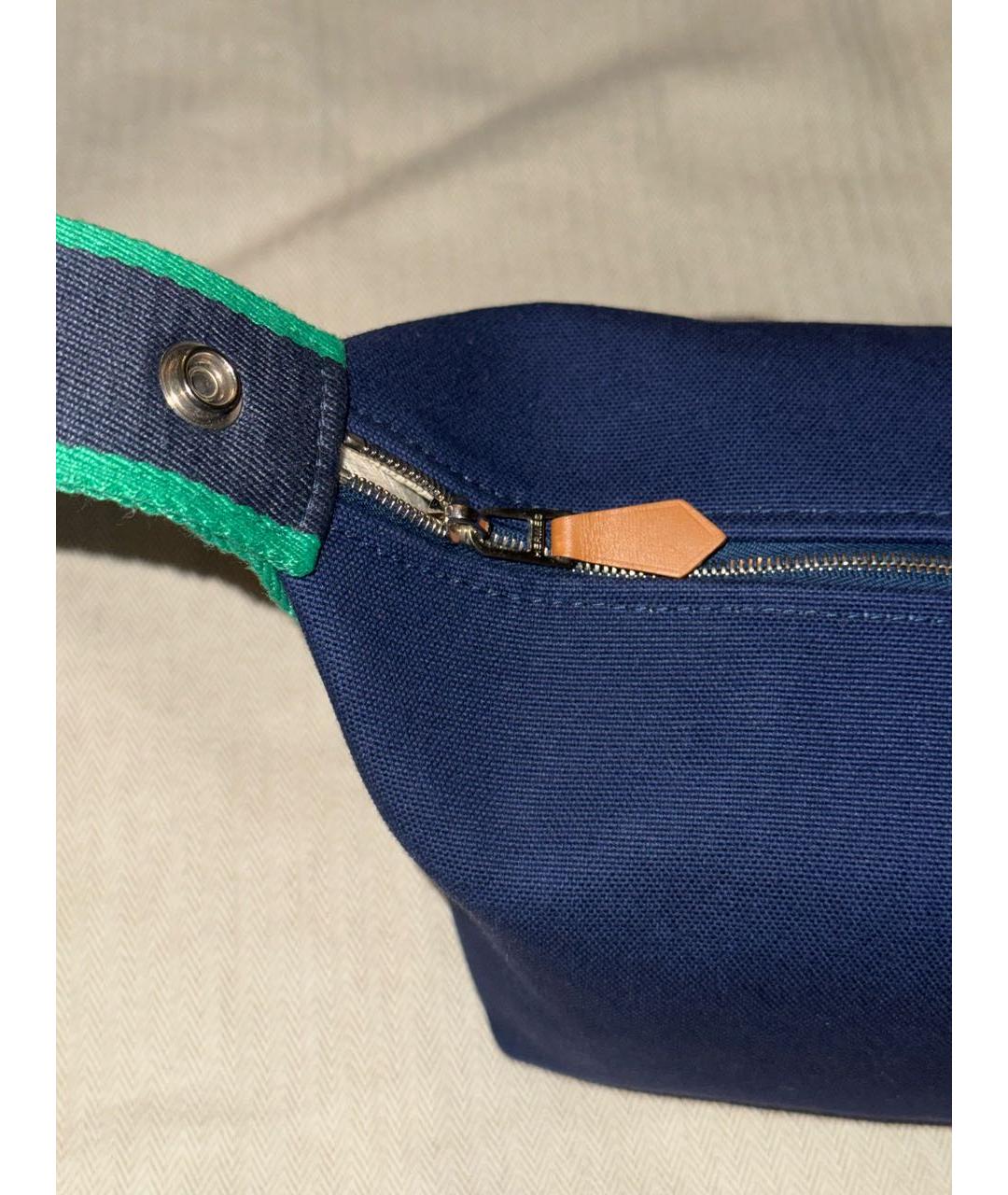 HERMES Синяя тканевая косметичка, фото 6