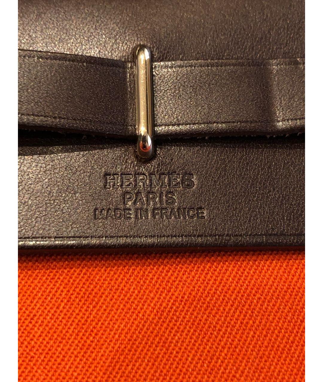 HERMES Оранжевая тканевая сумка через плечо, фото 8