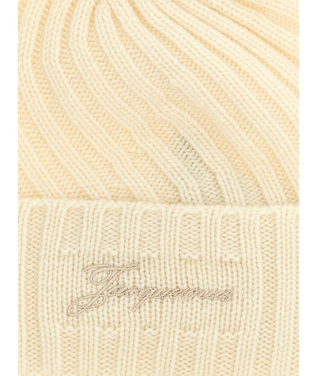 JACQUEMUS Белая кашемировая кепка/бейсболка, фото 3