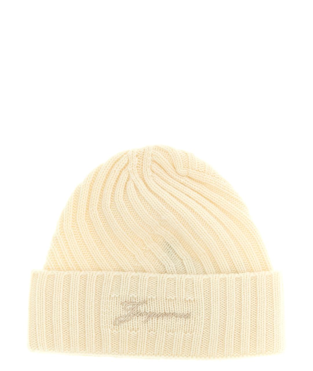 JACQUEMUS Белая кашемировая кепка/бейсболка, фото 1