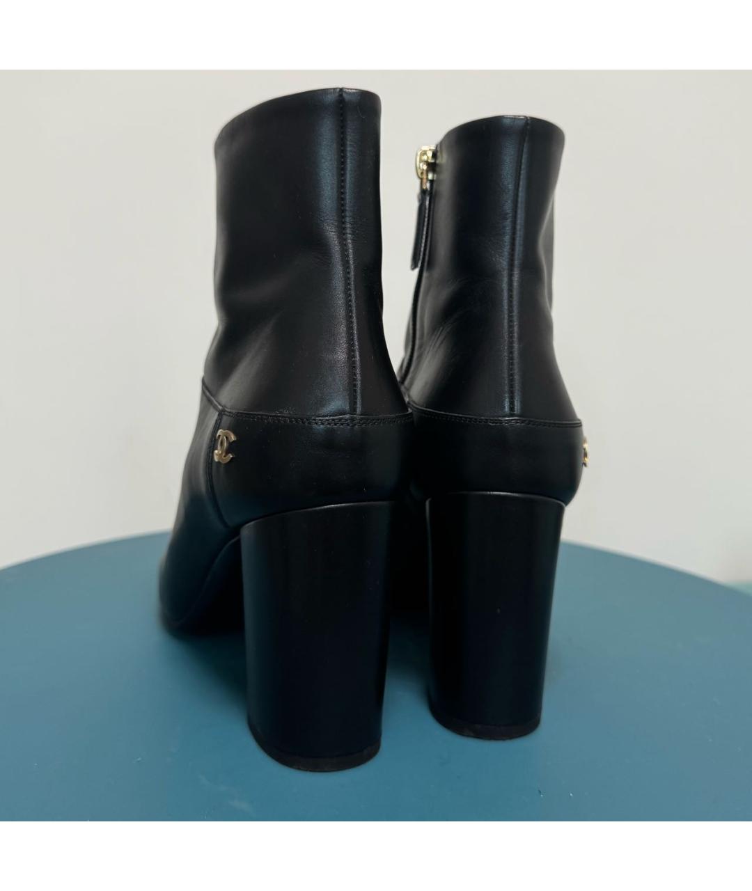 CHANEL Черные кожаные ботильоны, фото 4