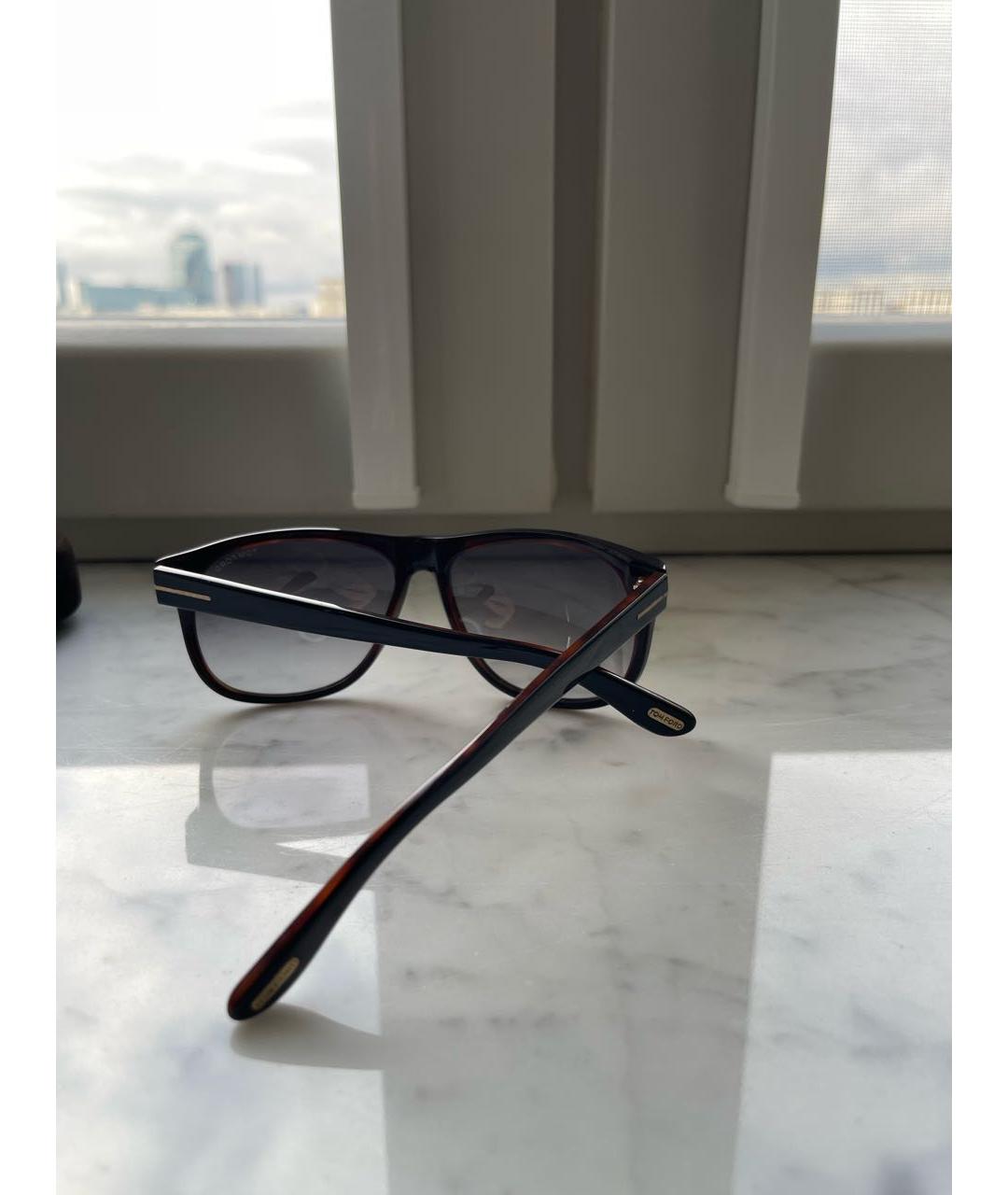 TOM FORD Коричневые пластиковые солнцезащитные очки, фото 4