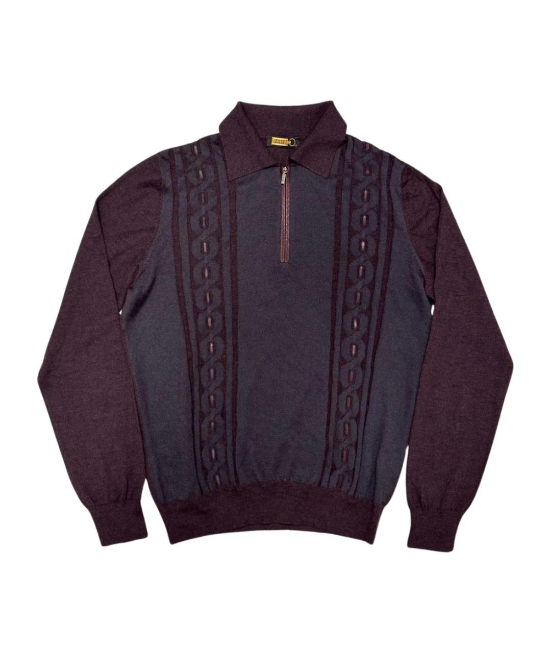 ZILLI Бордовый кашемировый джемпер / свитер, фото 1