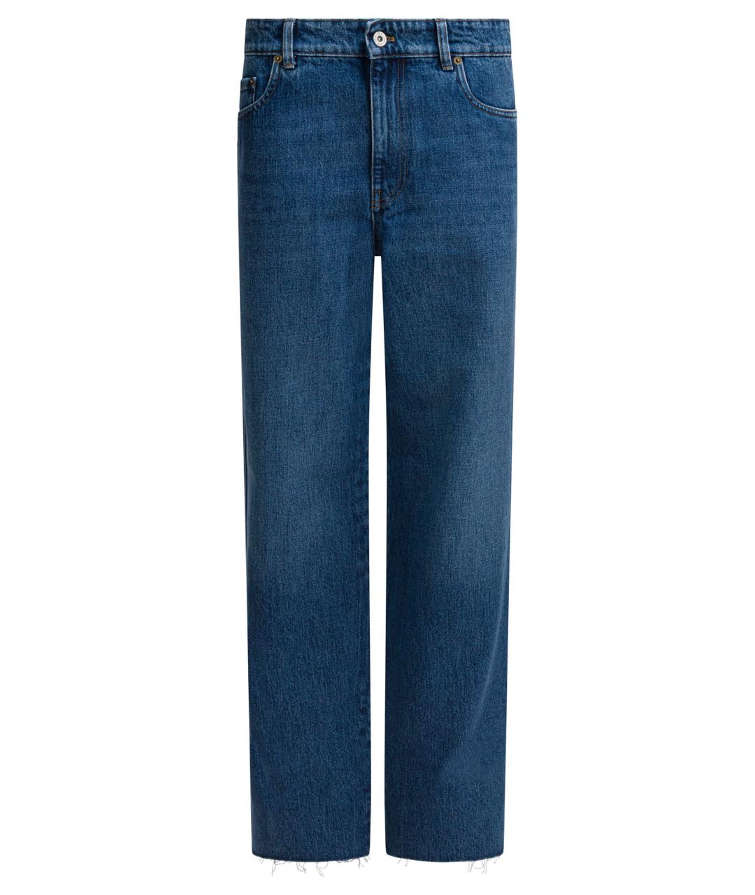MIU MIU Синие хлопковые прямые джинсы, фото 1