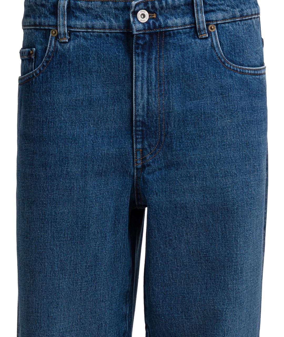 MIU MIU Синие хлопковые прямые джинсы, фото 3