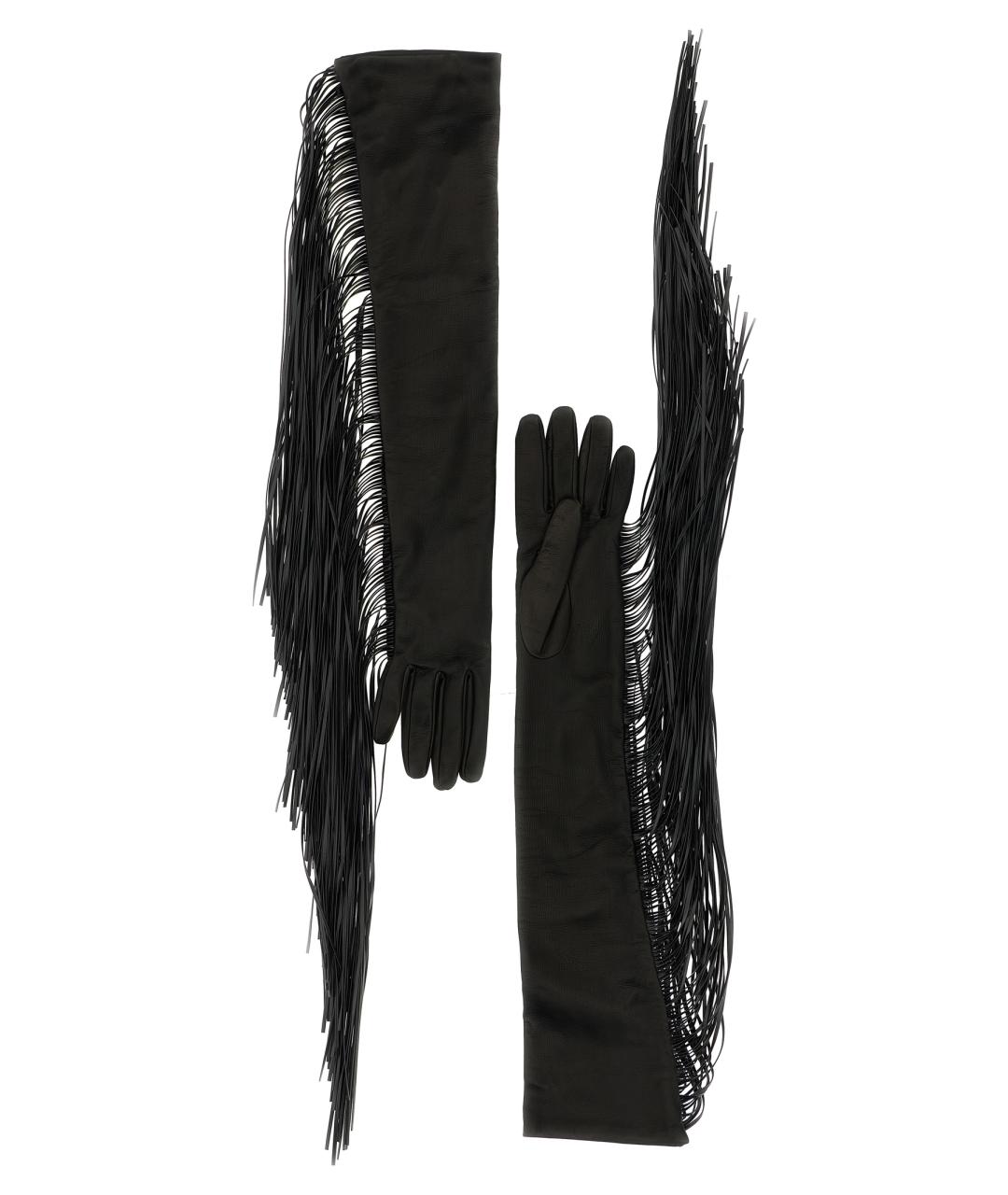 SPORTMAX Черные кожаные перчатки, фото 1