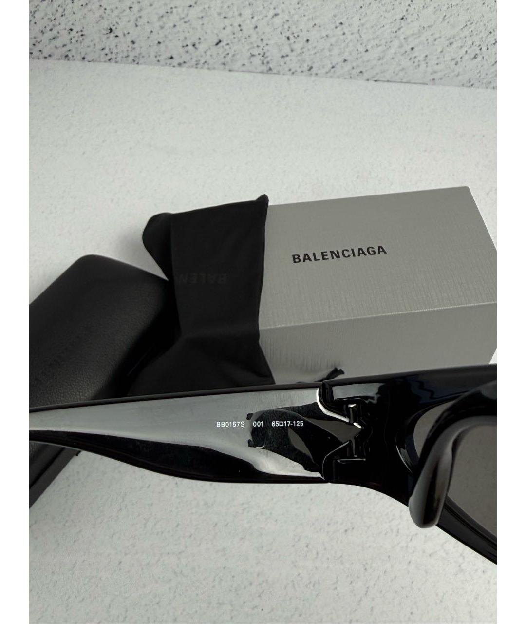 BALENCIAGA Черные пластиковые солнцезащитные очки, фото 5