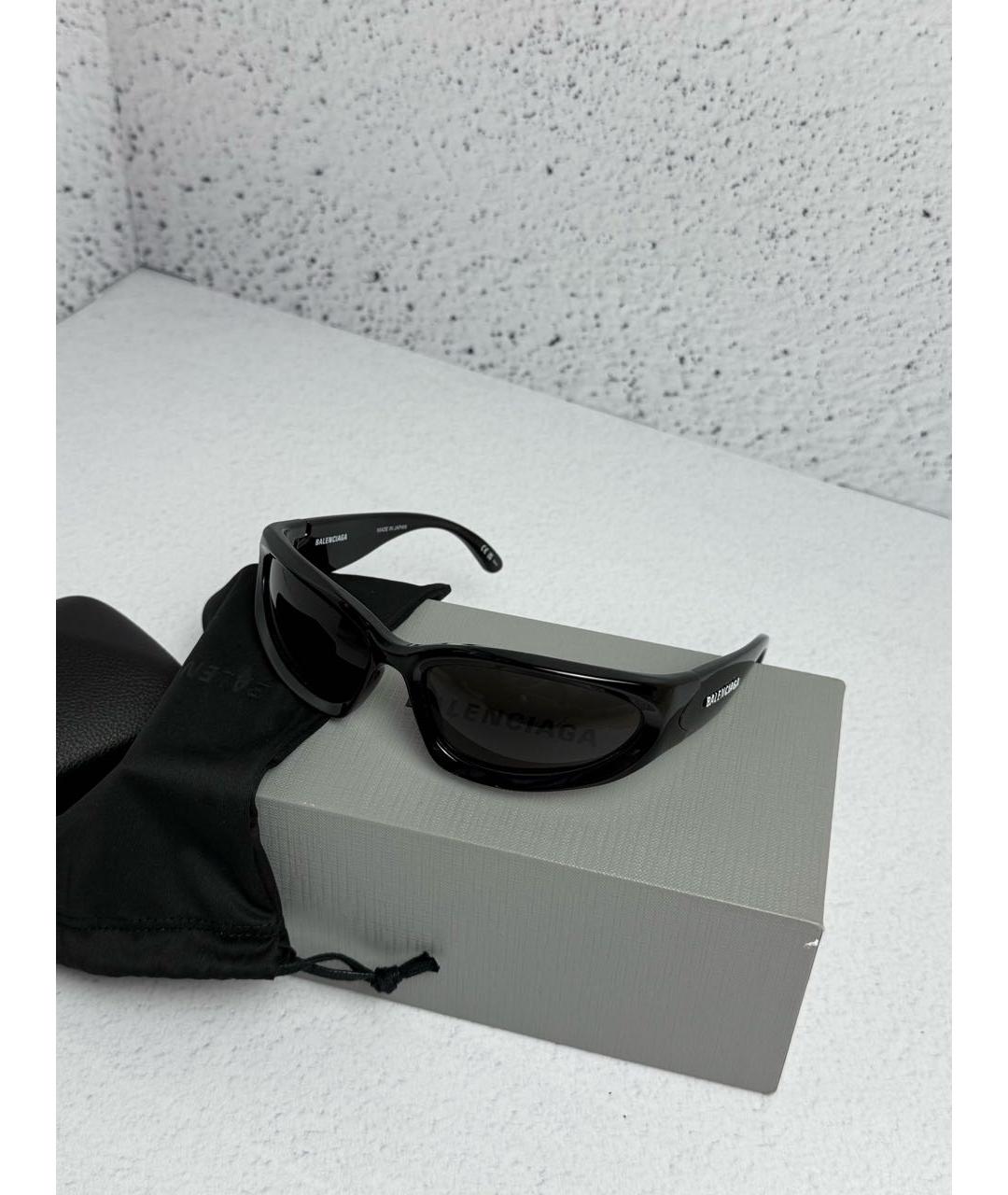BALENCIAGA Черные пластиковые солнцезащитные очки, фото 6