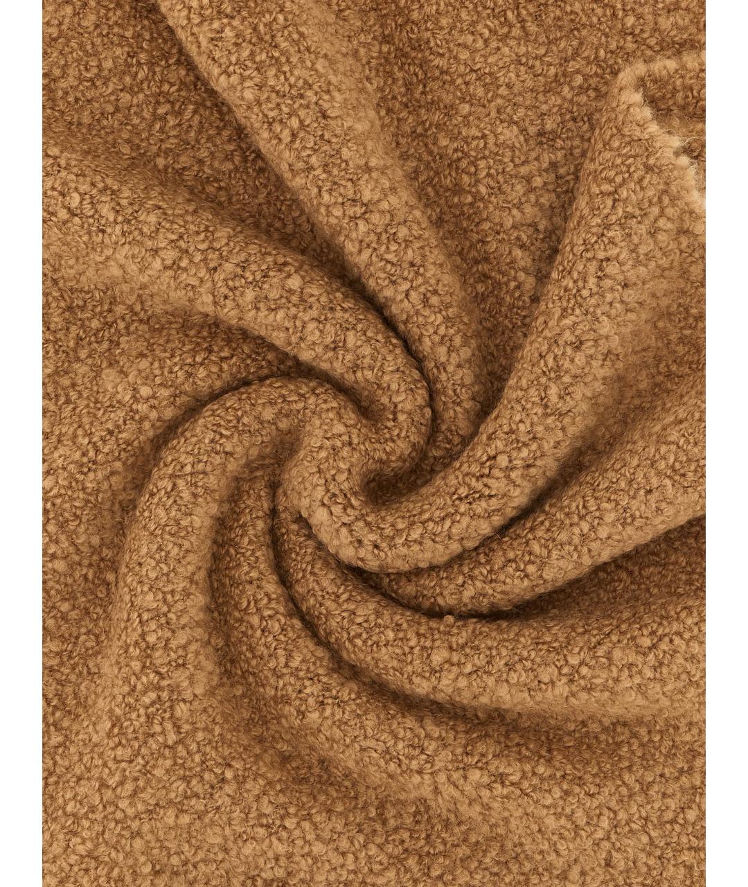 MAX MARA Коричневый шерстяной шарф, фото 3