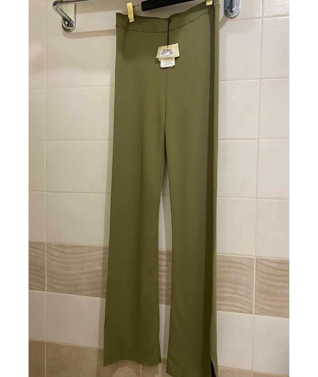 TWIN-SET Хаки вискозные брюки широкие, фото 2