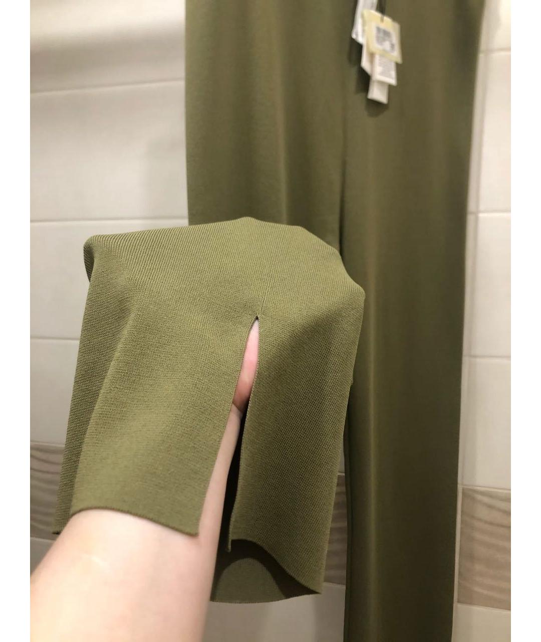 TWIN-SET Хаки вискозные брюки широкие, фото 4