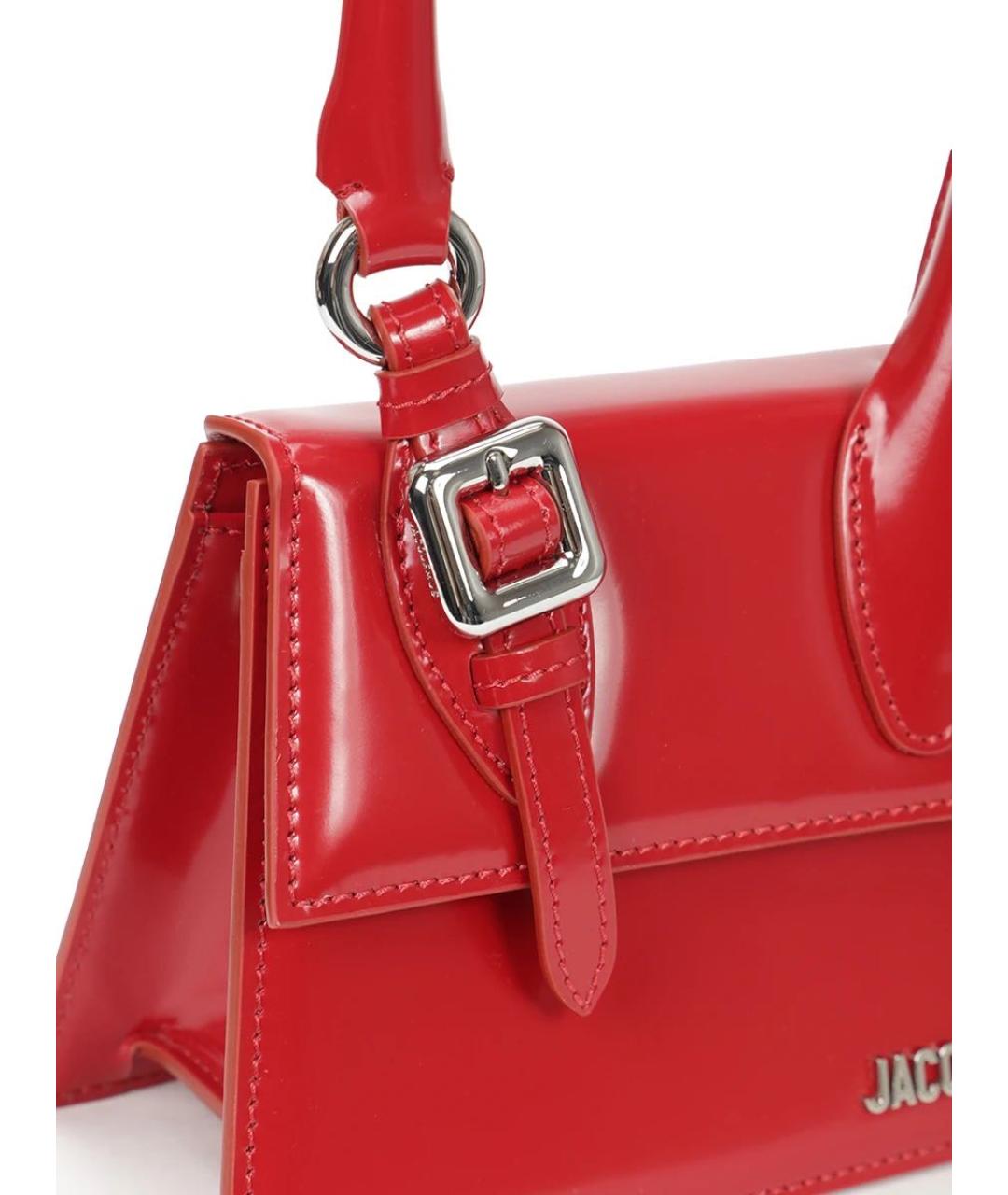JACQUEMUS Красная сумка через плечо из лакированной кожи, фото 4