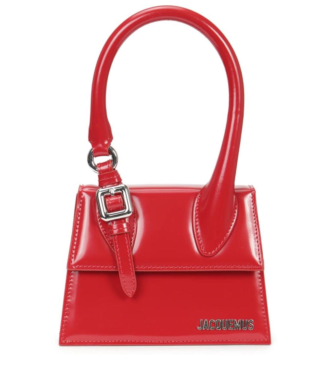 JACQUEMUS Красная сумка через плечо из лакированной кожи, фото 1