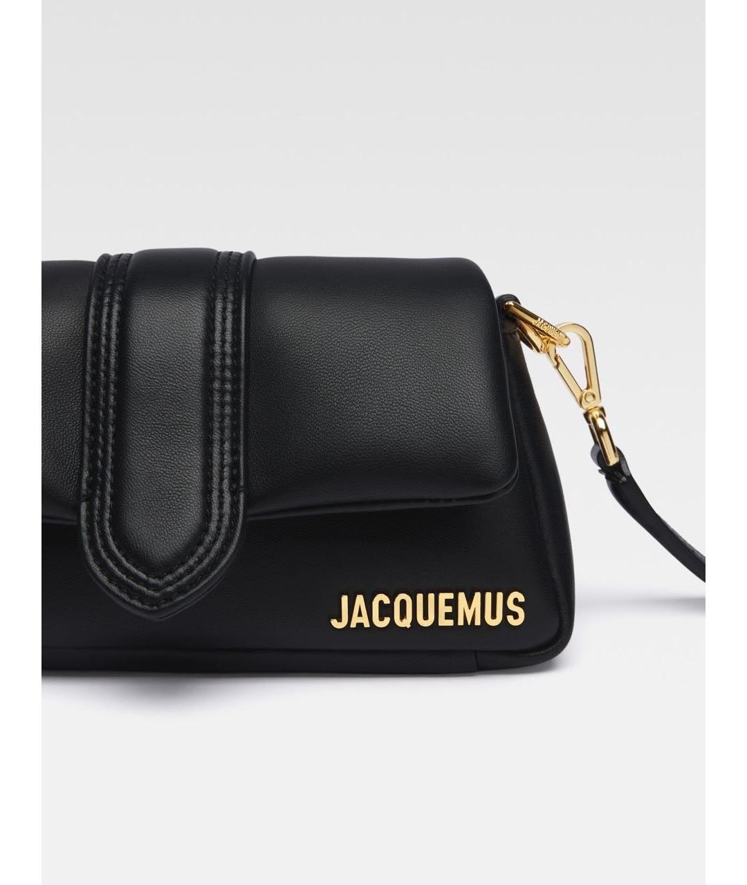 JACQUEMUS Черная кожаная сумка через плечо, фото 6