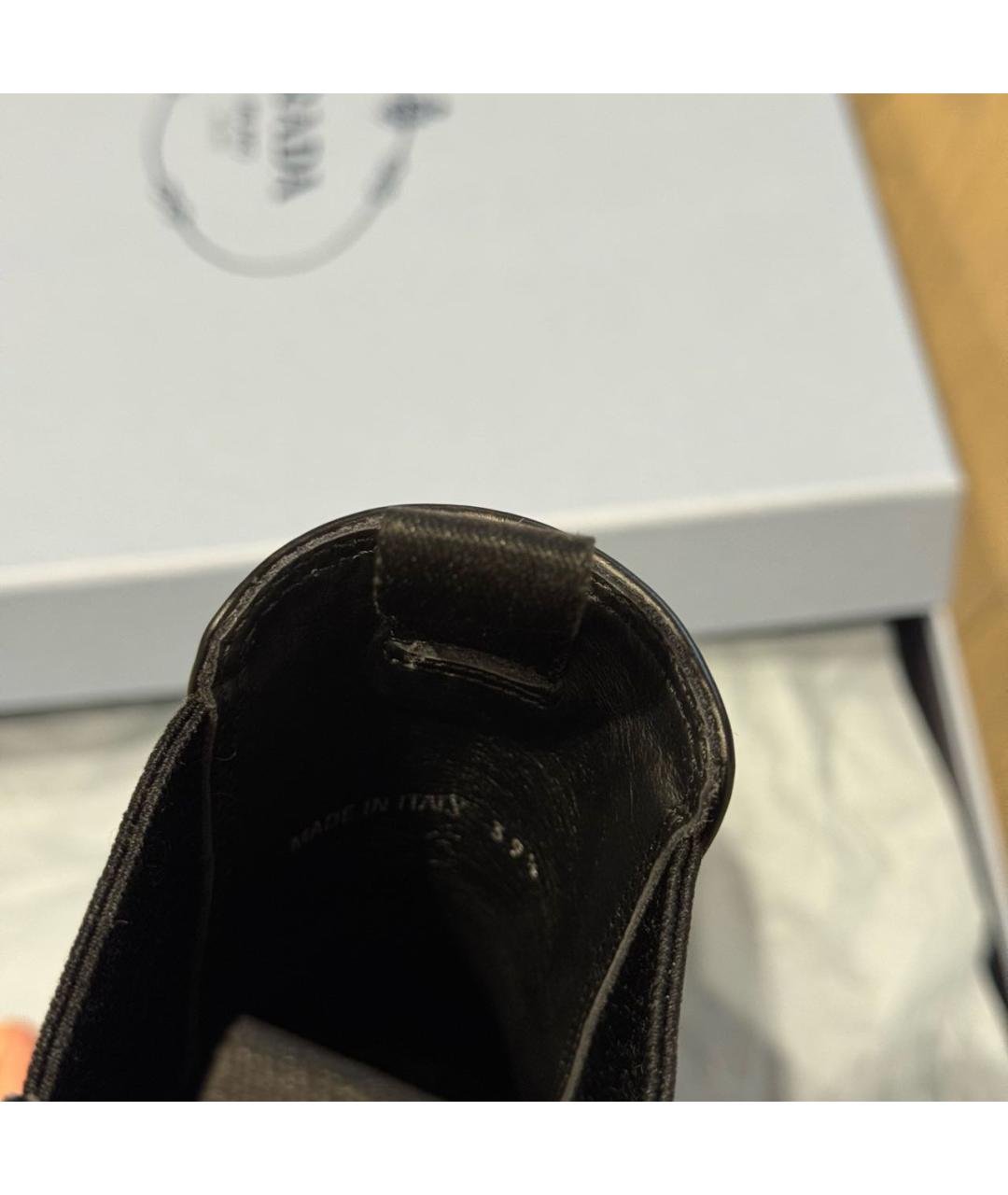 PRADA Черные кожаные полусапоги, фото 6
