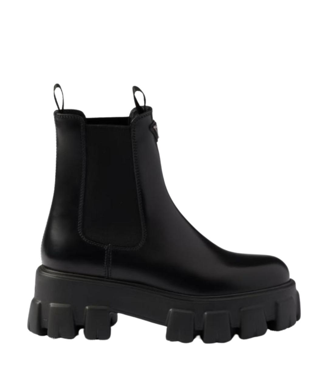 PRADA Черные кожаные полусапоги, фото 1