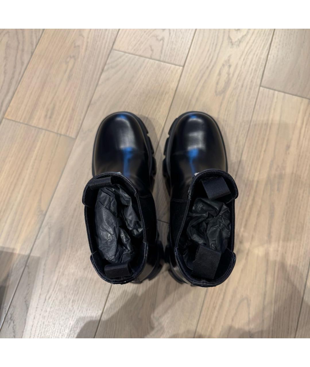 PRADA Черные кожаные полусапоги, фото 3