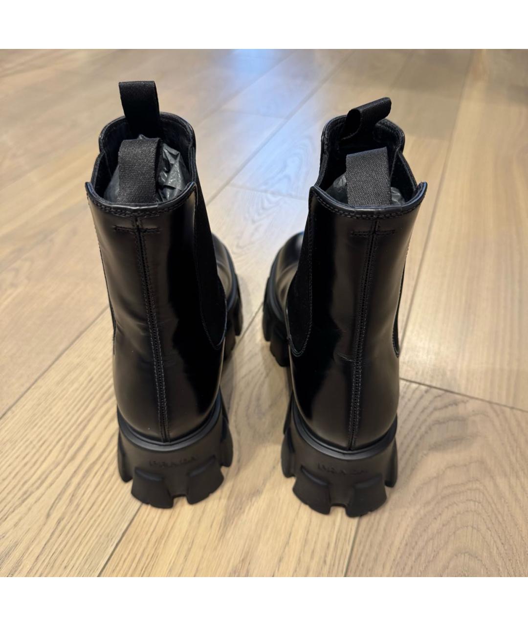 PRADA Черные кожаные полусапоги, фото 4