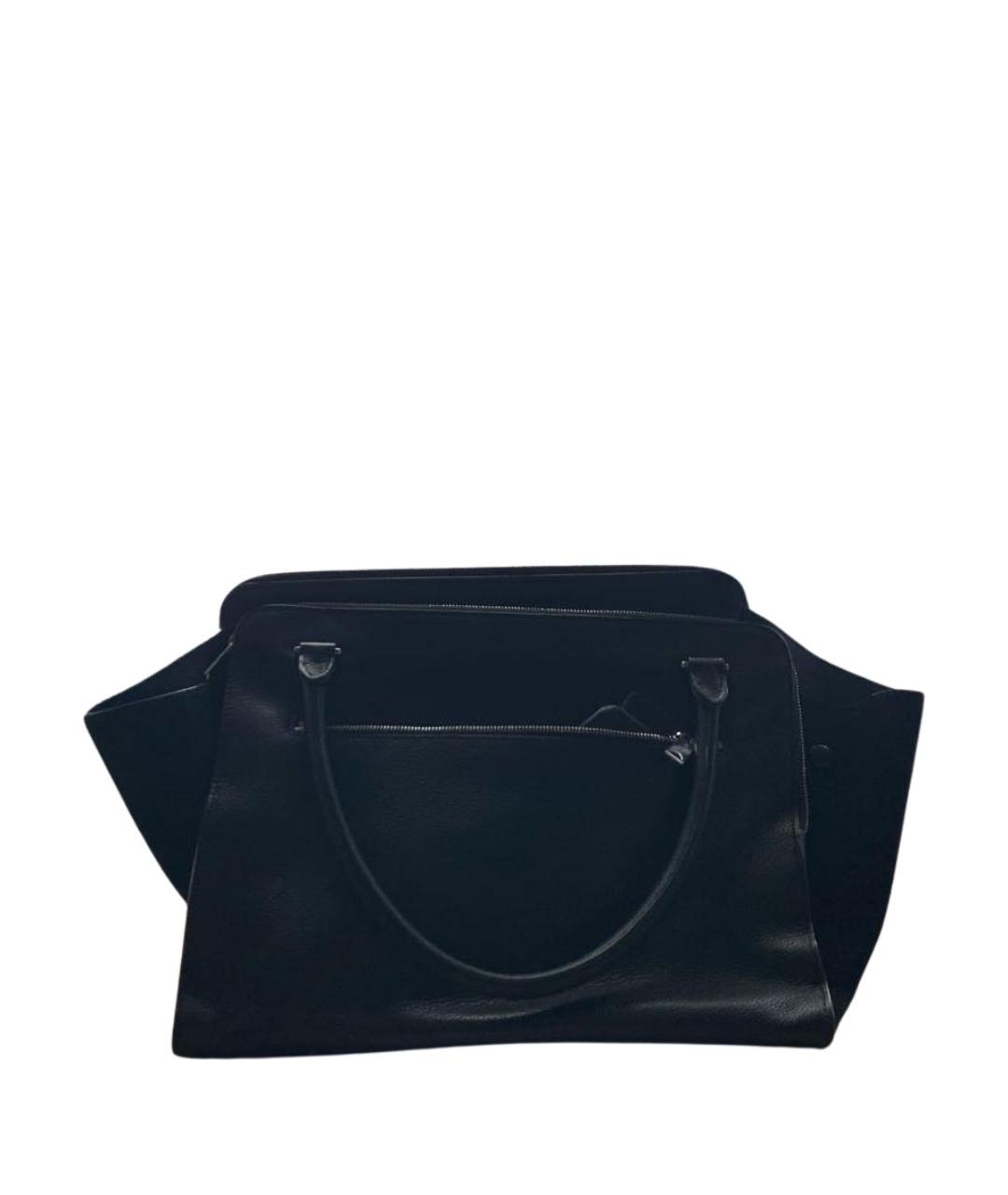 CELINE Черная кожаная сумка тоут, фото 2