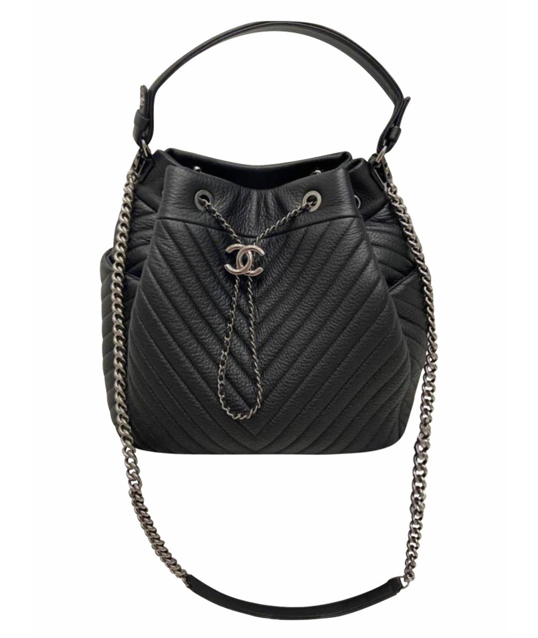 CHANEL Черная кожаная сумка тоут, фото 1