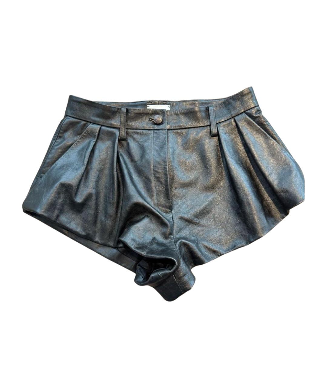 MAGDA BUTRYM Черные кожаные шорты, фото 1