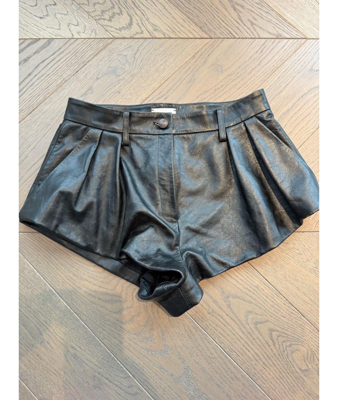 MAGDA BUTRYM Черные кожаные шорты, фото 5
