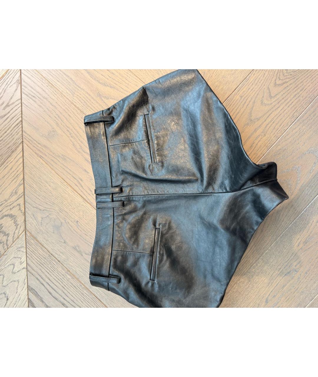 MAGDA BUTRYM Черные кожаные шорты, фото 2