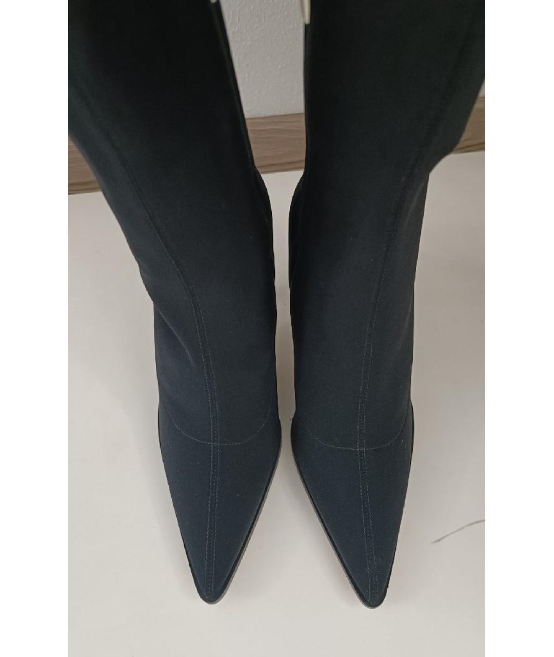 PARIS TEXAS Черные текстильные ботфорты, фото 3