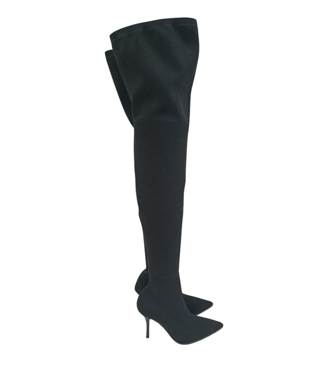 PARIS TEXAS Черные текстильные ботфорты, фото 1