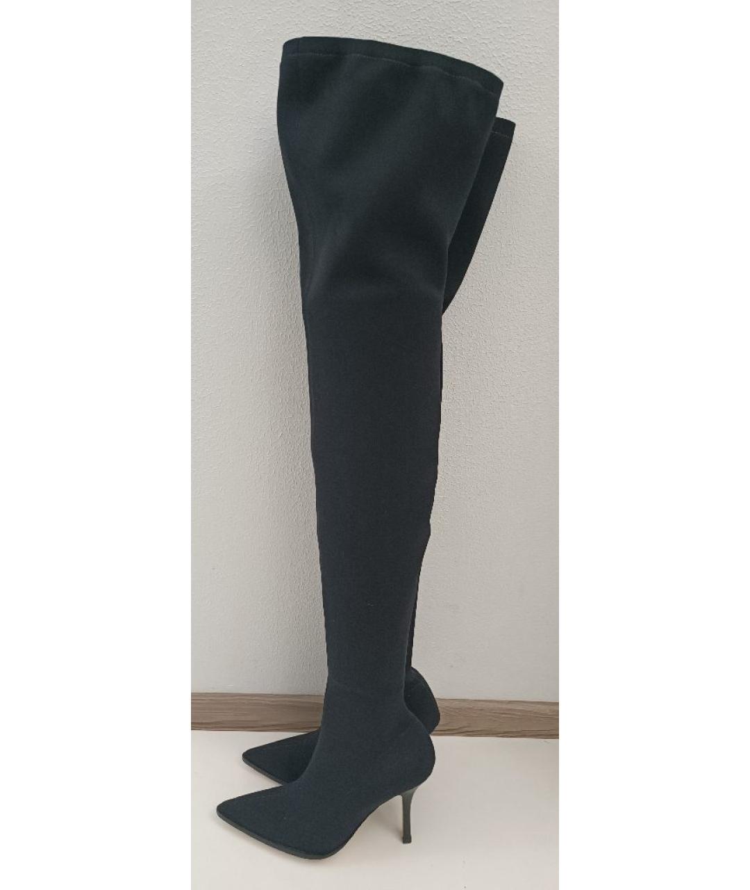 PARIS TEXAS Черные текстильные ботфорты, фото 6