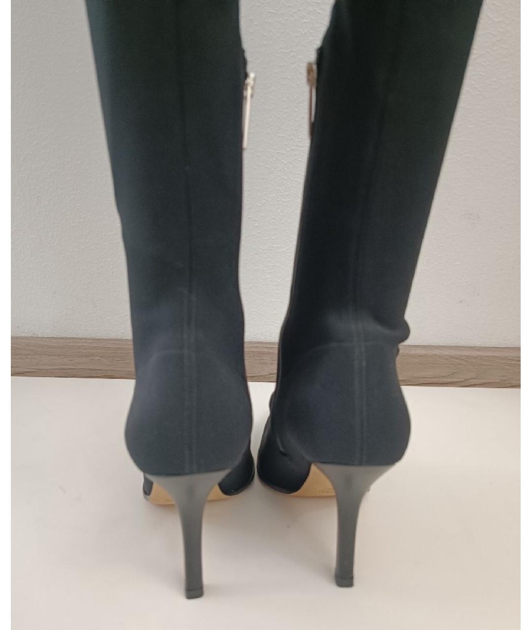 PARIS TEXAS Черные текстильные ботфорты, фото 4