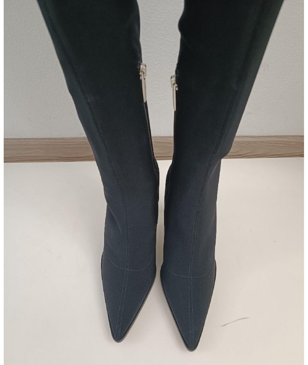 PARIS TEXAS Черные текстильные ботфорты, фото 2