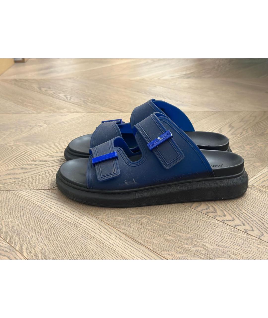 ALEXANDER MCQUEEN Темно-синие шлепанцы, фото 2