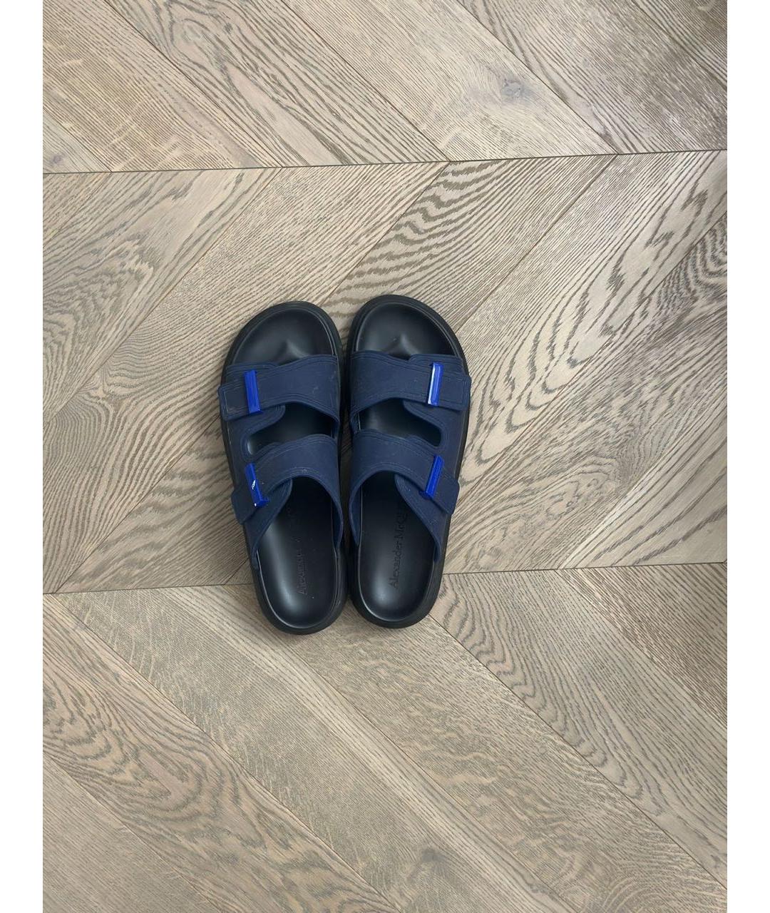 ALEXANDER MCQUEEN Темно-синие шлепанцы, фото 3