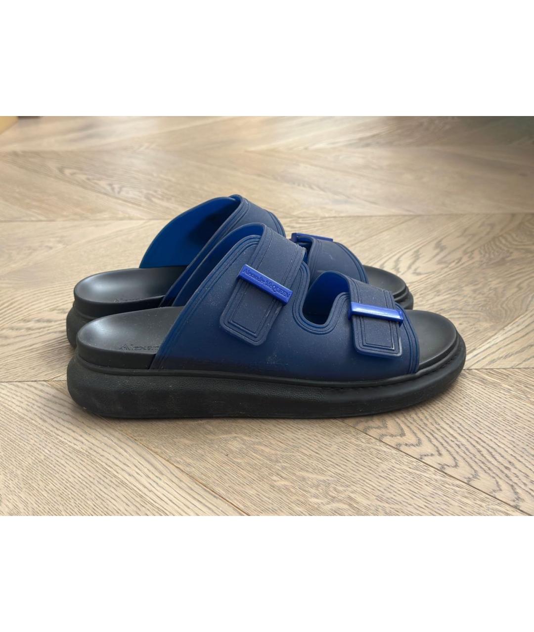 ALEXANDER MCQUEEN Темно-синие шлепанцы, фото 4