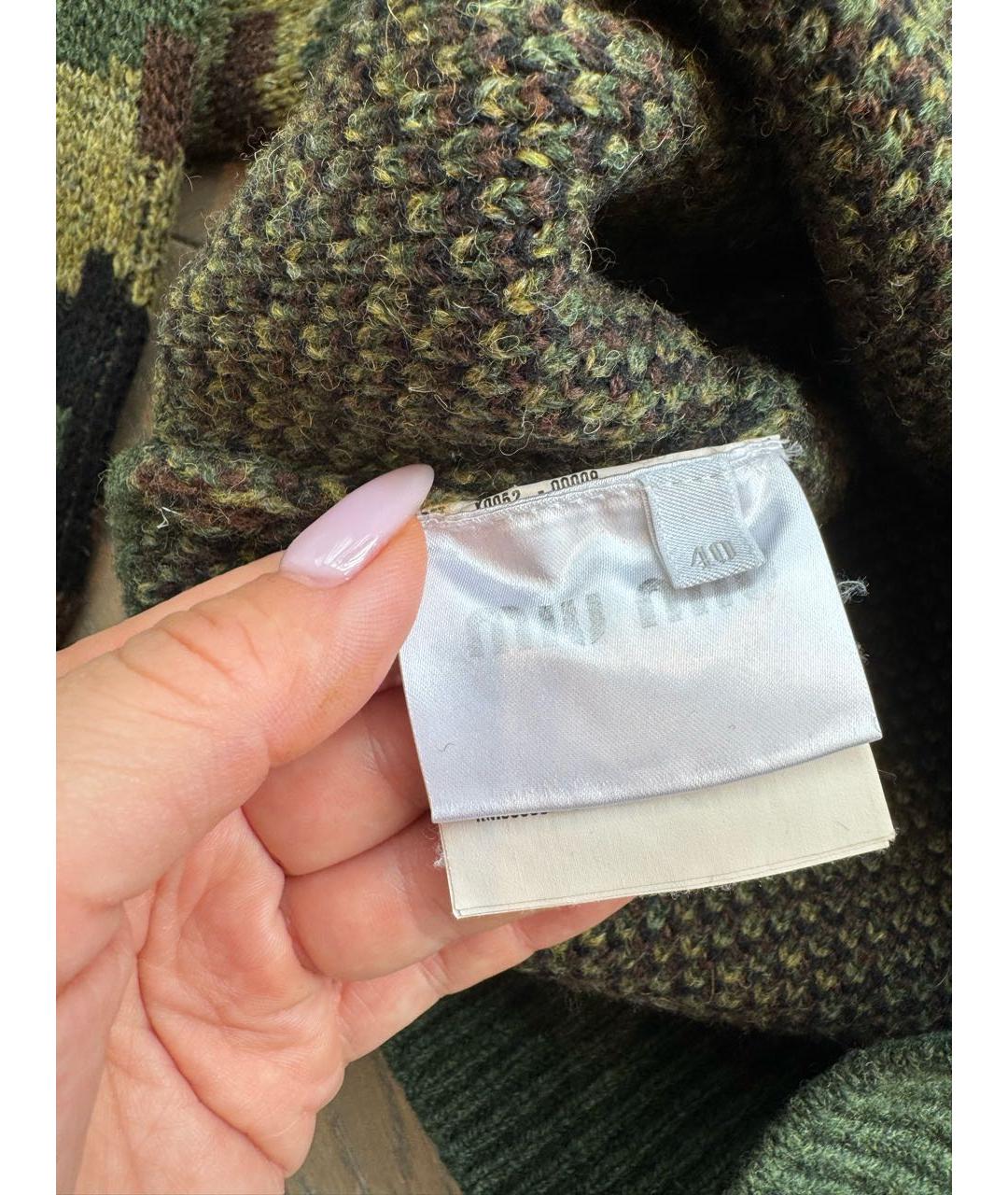 MIU MIU Хаки шерстяной джемпер / свитер, фото 3