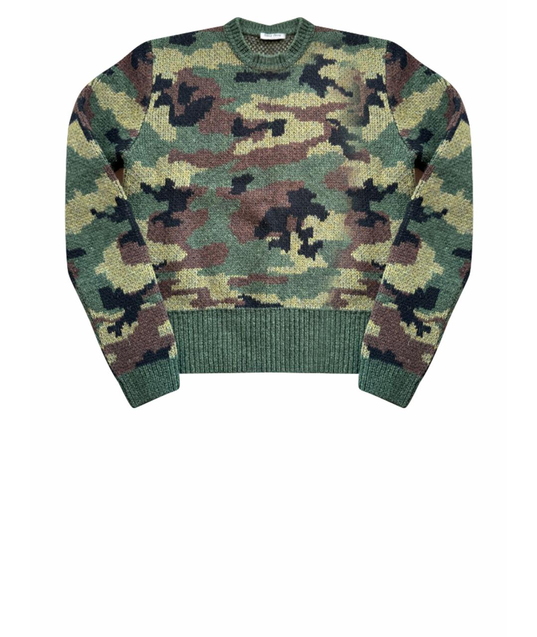 MIU MIU Хаки шерстяной джемпер / свитер, фото 1