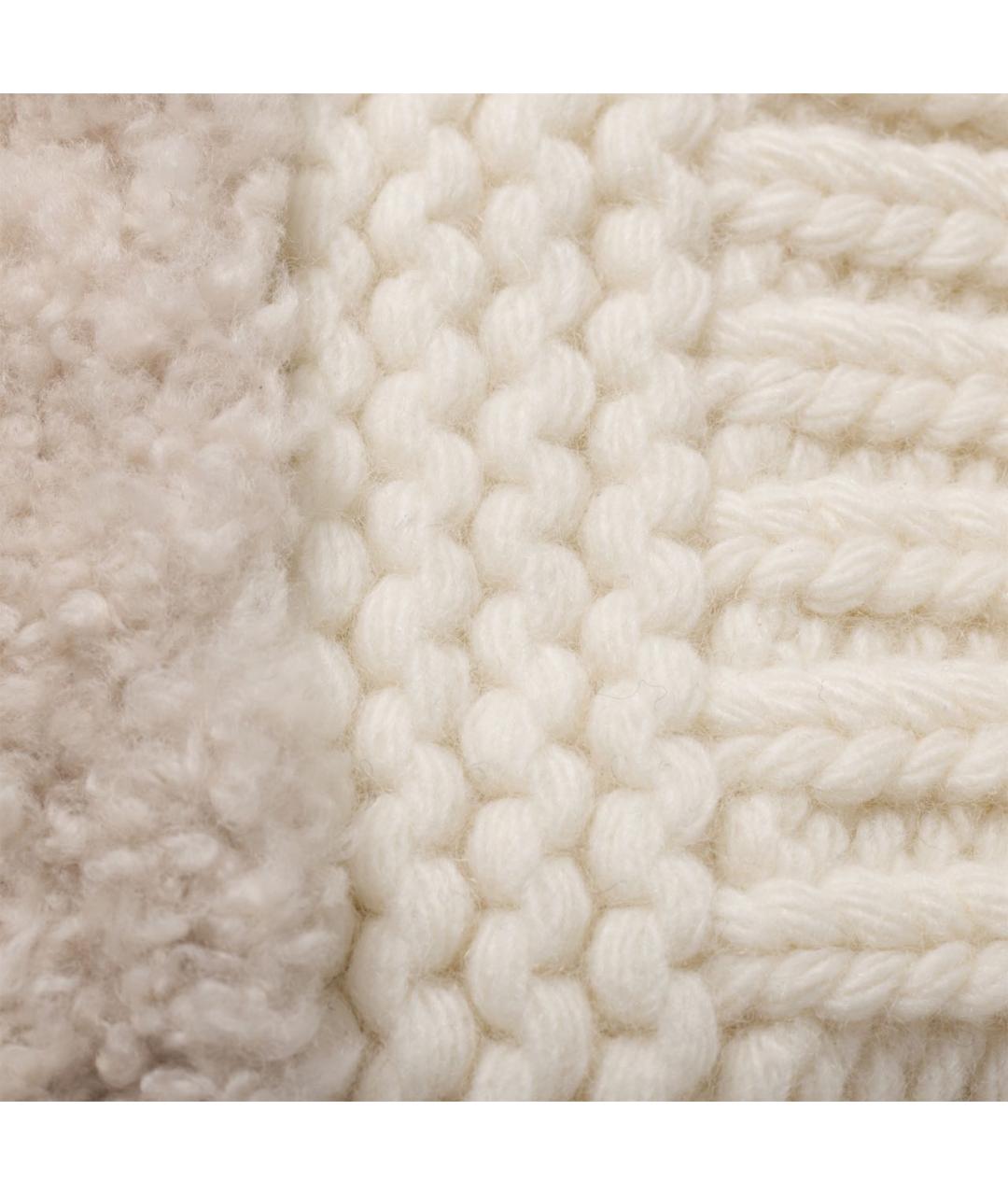 MIU MIU Белые шерстяные варежки, фото 2