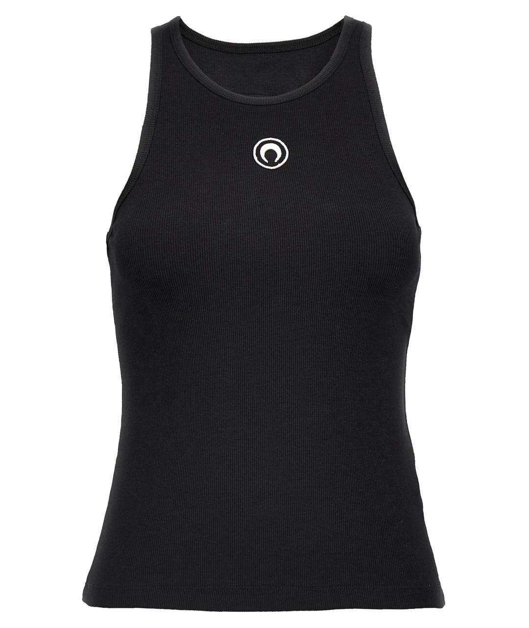 MARINE SERRE Черная хлопковая майка, фото 1