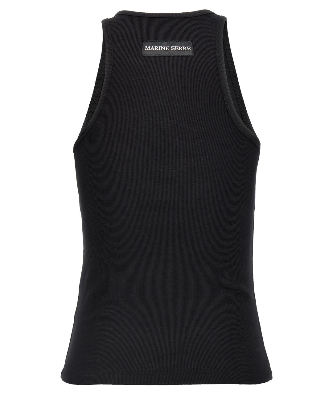 MARINE SERRE Черная хлопковая майка, фото 2