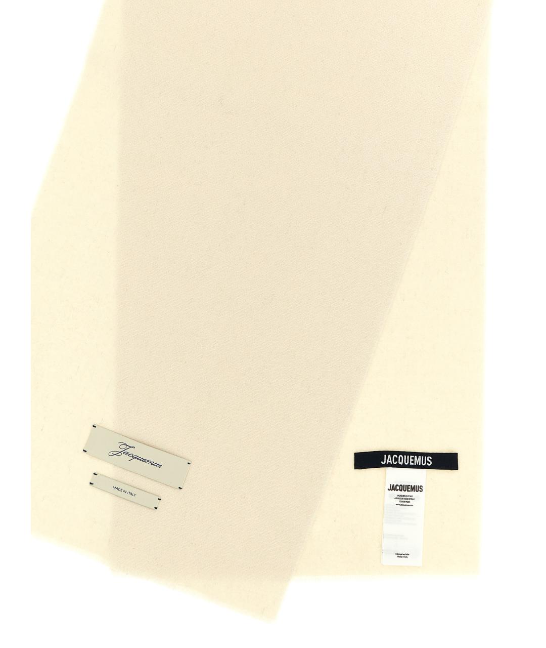 JACQUEMUS Бежевый кашемировый шарф, фото 3