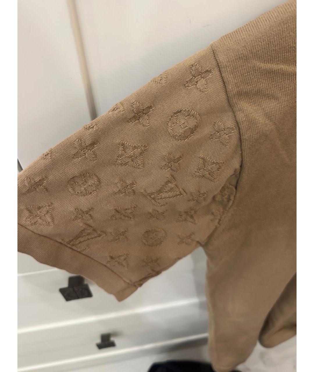 LOUIS VUITTON Бежевая хлопковая футболка, фото 2