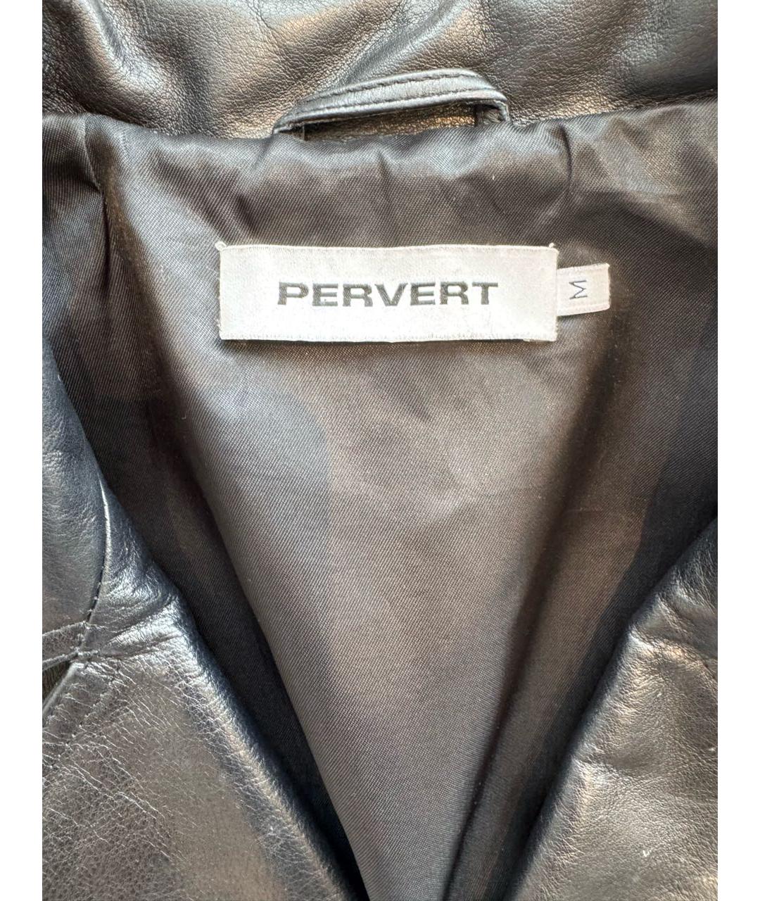PERVERT Черная кожаная куртка, фото 4