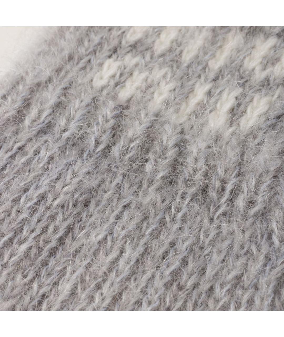 MIU MIU Серые шерстяные варежки, фото 2