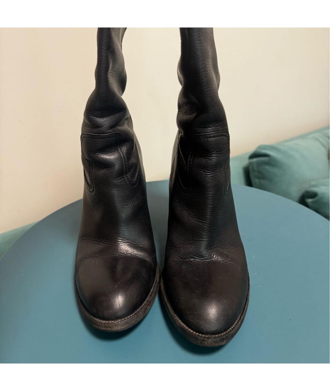 GUCCI Черные кожаные сапоги, фото 2